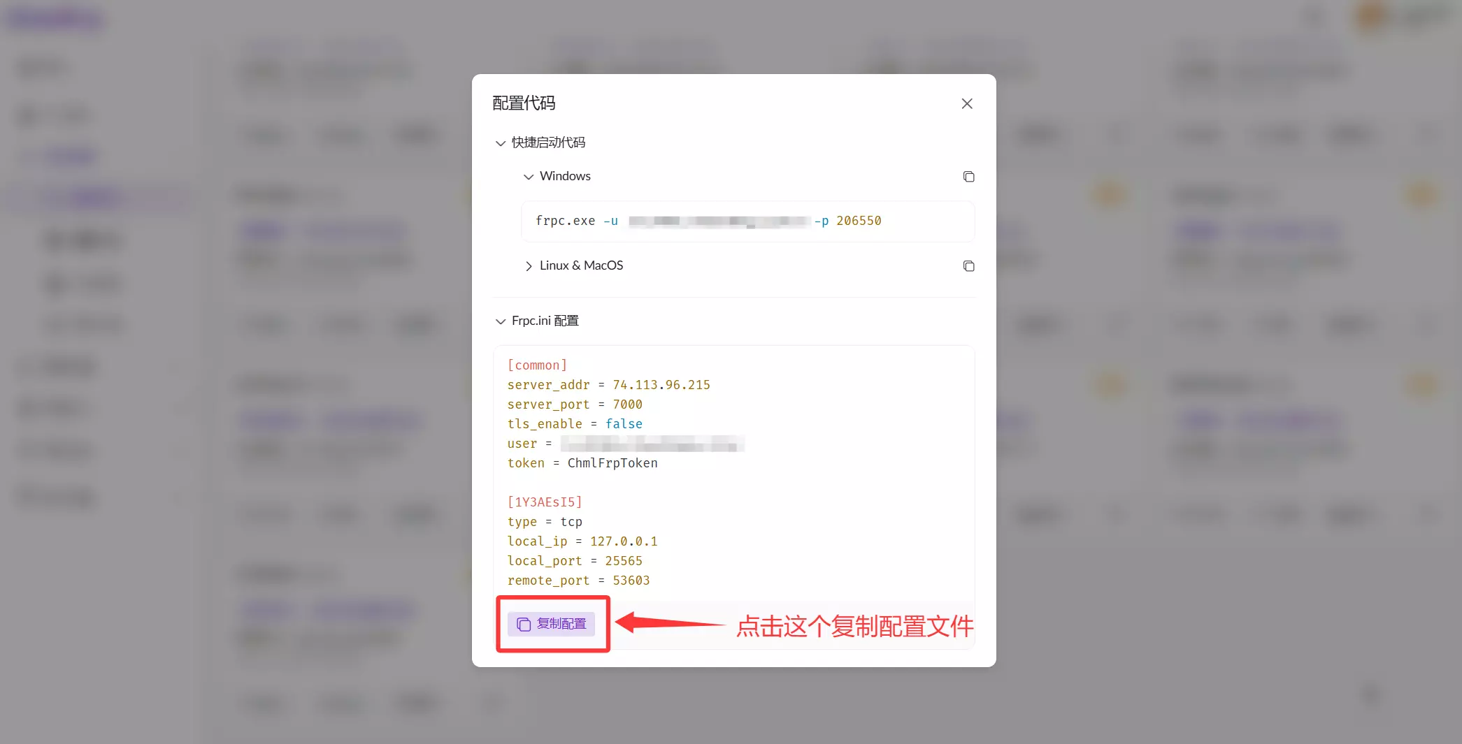 获取配置代码步骤2